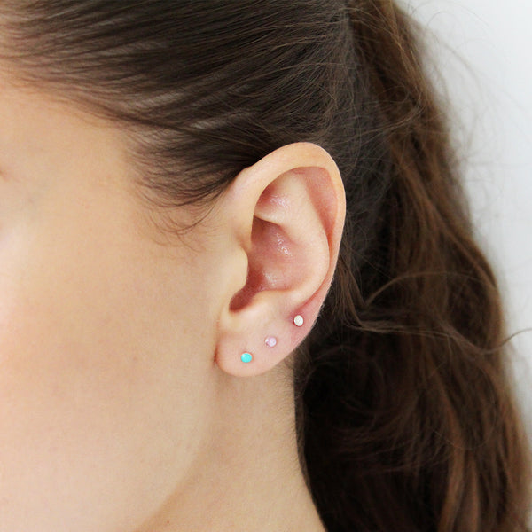 Lana sterling silver mother of pearl mini studs