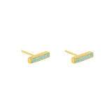 Lea semi-precious 2 micron gold studs earrings