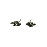 Leaf black crystal stud earrings