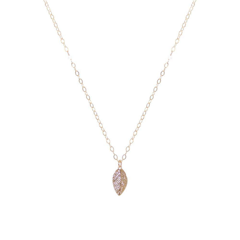 LEAF GOLD FILLED PENDANT-Necklaces-MEZI