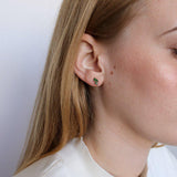 Leaf gold crystal stud earrings