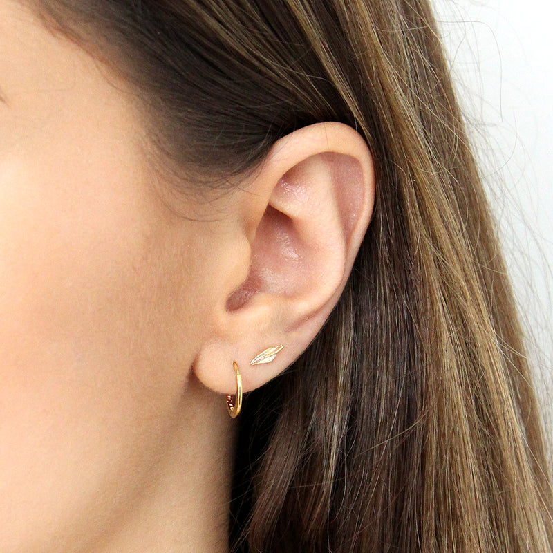 Leaf gold filled studs