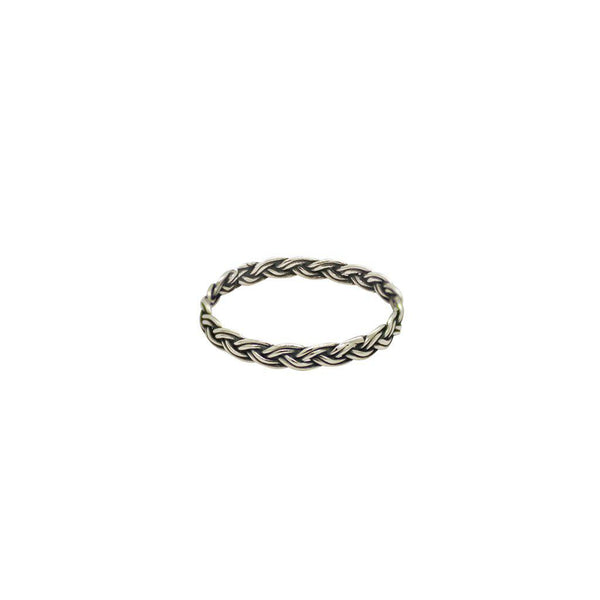 Leal braided sterling silver ring