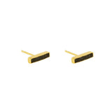 Lea semi-precious 2 micron gold studs earrings
