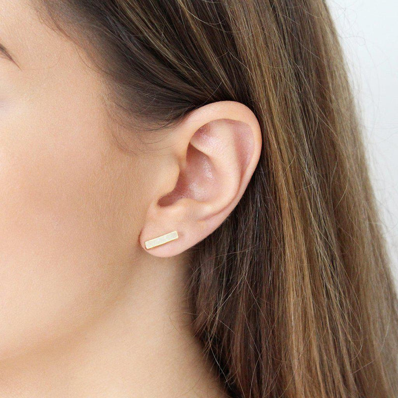 Lea semi-precious 2 micron gold studs earrings