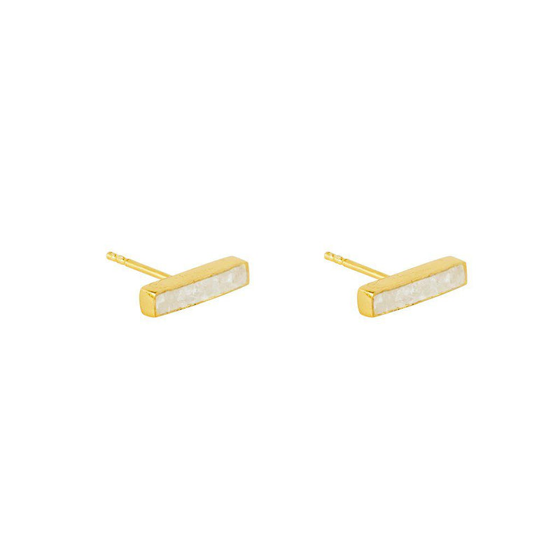 Lea semi-precious 2 micron gold studs earrings