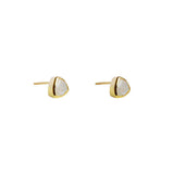 Leville semi-precious 2 micron gold studs