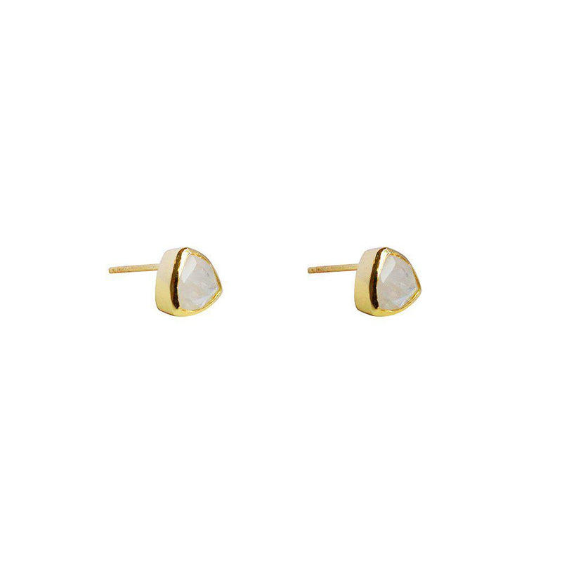 Leville semi-precious 2 micron gold studs