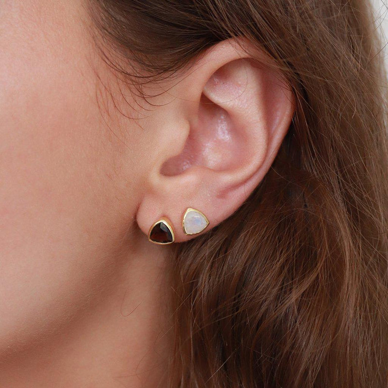 Leville semi-precious 2 micron gold studs