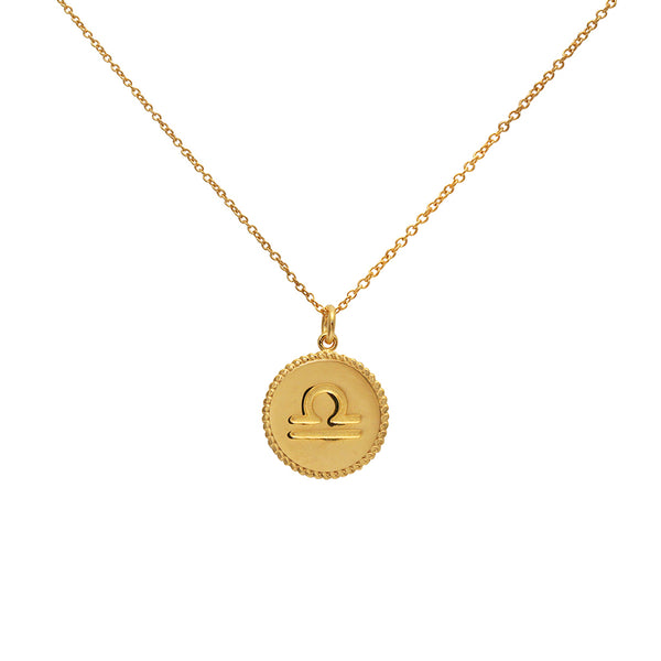 Libra star sign gold necklace