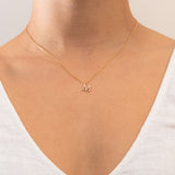 Initial crystal large pendant necklace