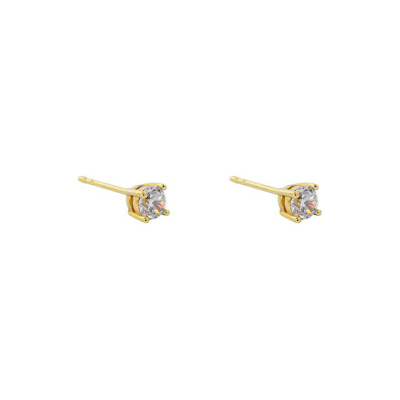 Mabel 4mm crystal gold base studs