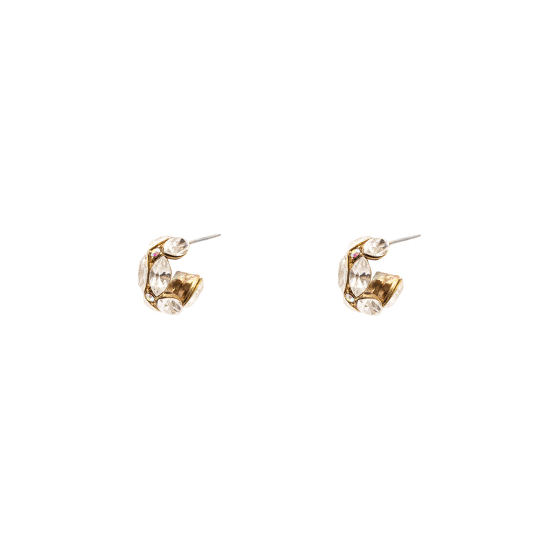 Maisy antique gold crystal Hoops