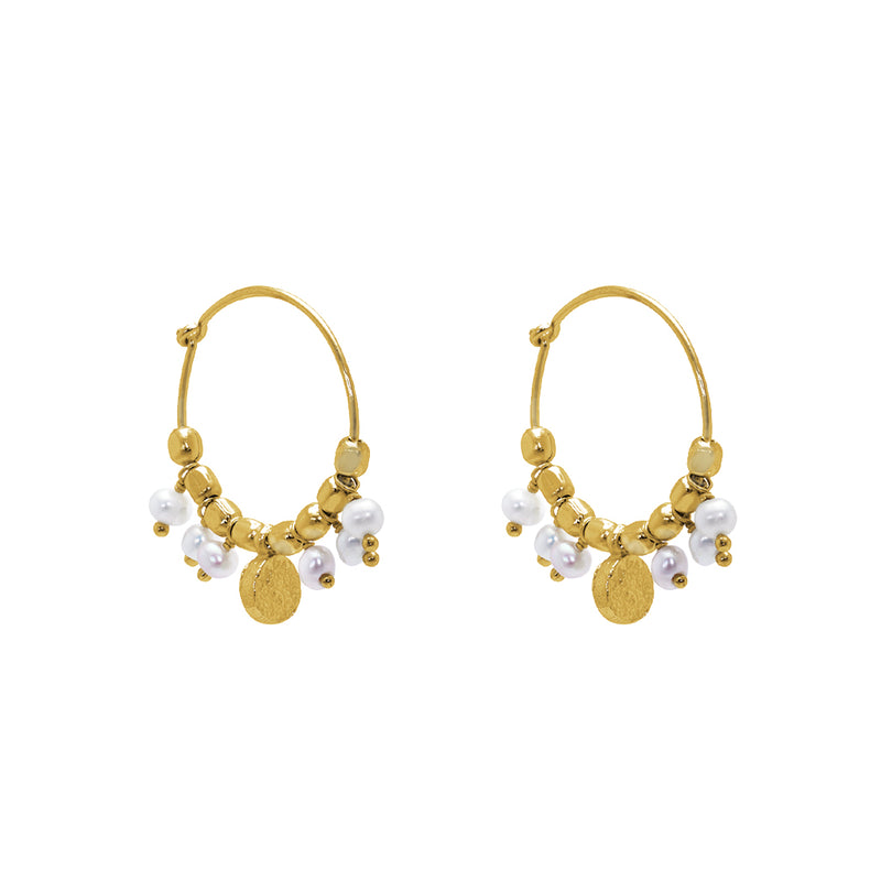 Maise semi-precious 2 micron gold earrings