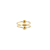 Mal double ball 2 micron gold ring