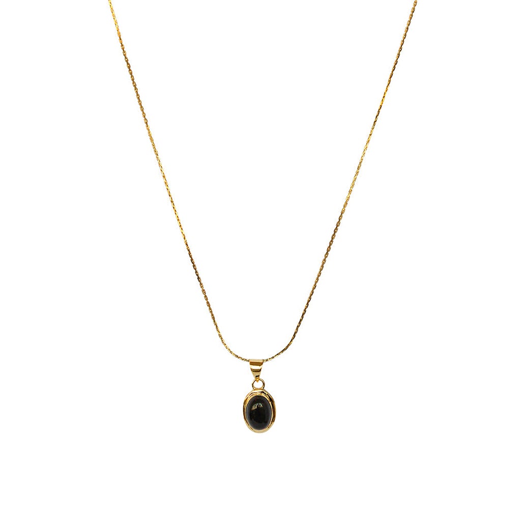 Maisie oval gold filled semi precious pendant | MEZI