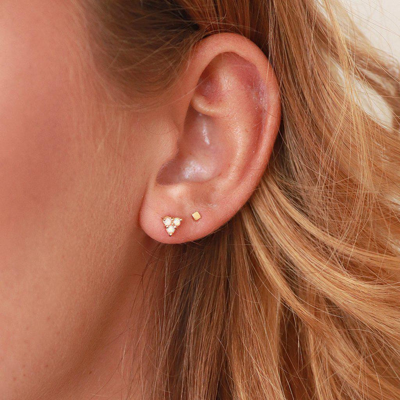 Meda opalite triangle stud earrings