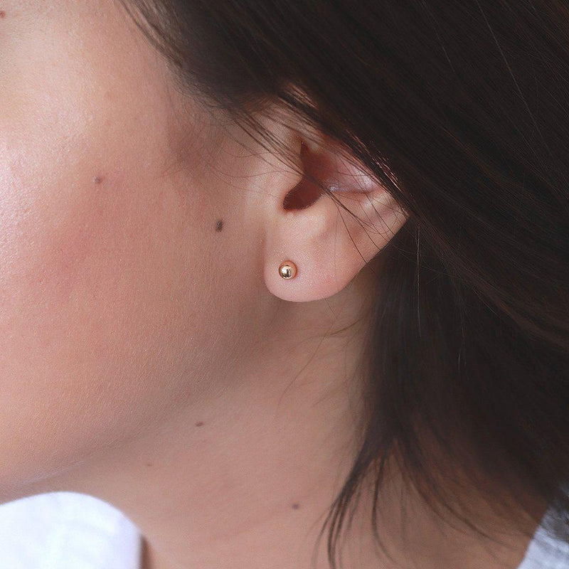 Rose gold ball studs