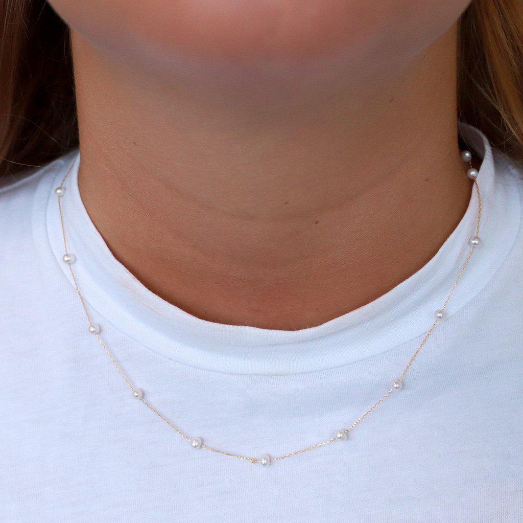 Melina freshwater pearl gold necklace | MEZI