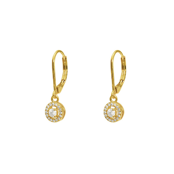 Merra gold filled round crystal drop hook earrings