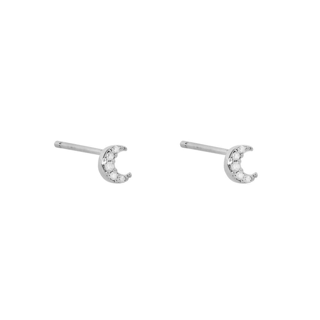 Moon crystal stud earrings | MEZI