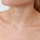 Multi star plain necklace