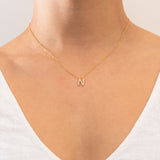 Initial crystal large pendant necklace