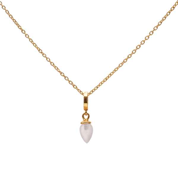 Selas tear drop hinge semi-precious stone pendant