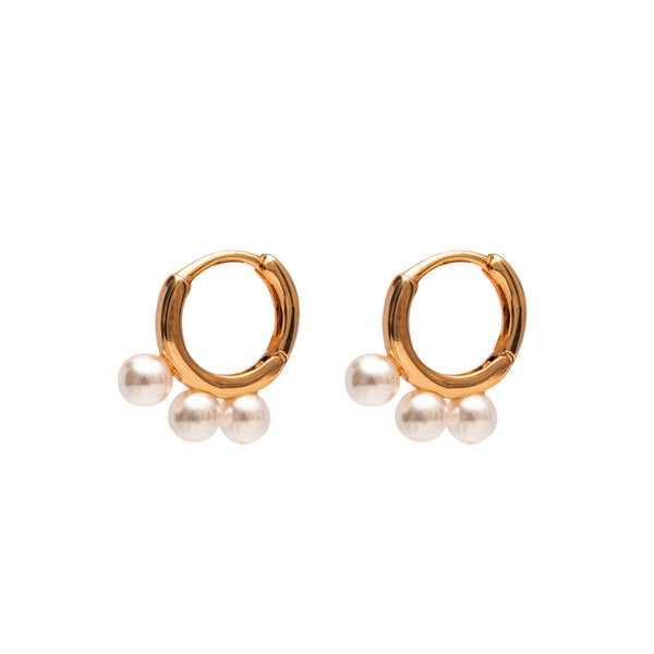 Colson rose gold pearl huggies