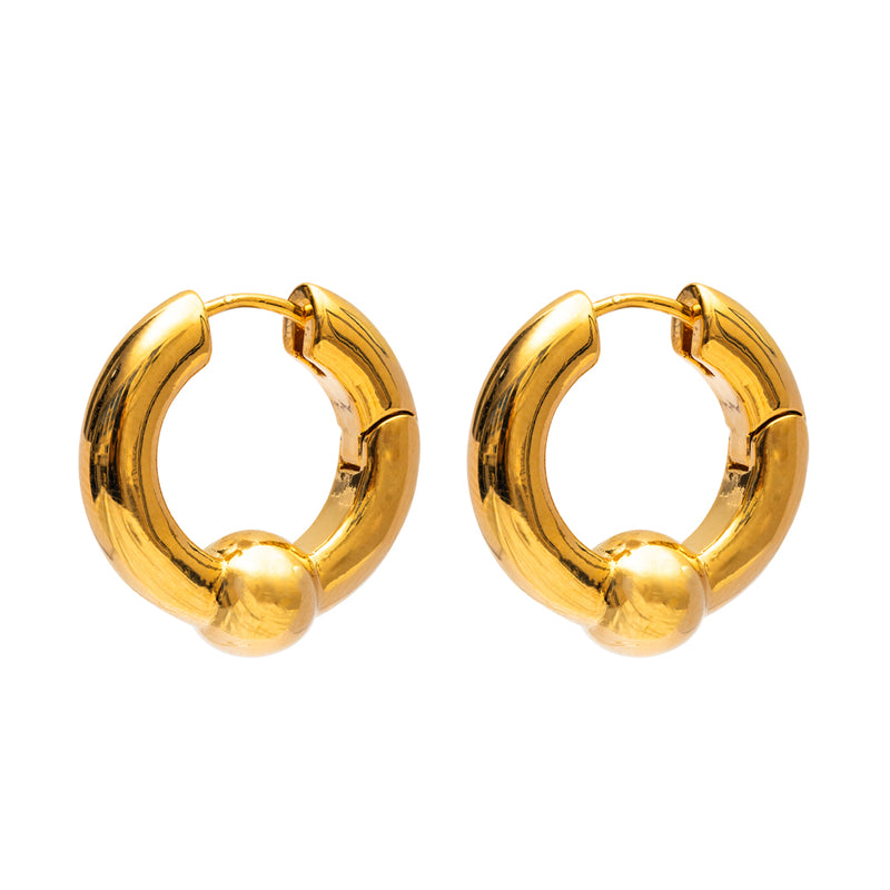 Ball earrings hoop top