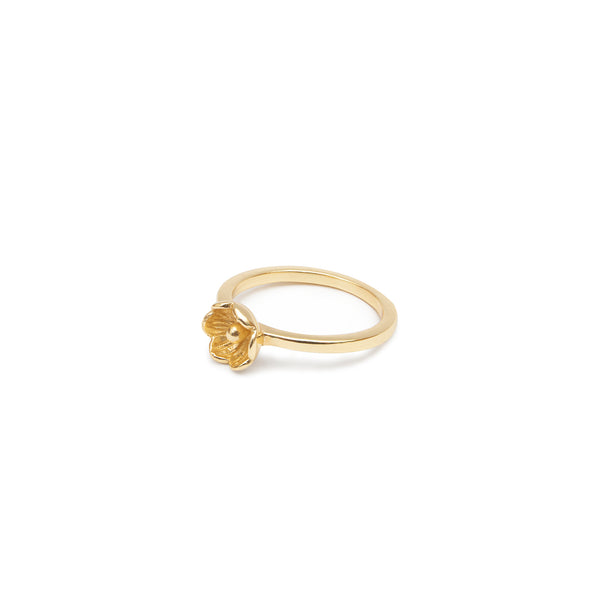 Aroura flower gold vermeil ring
