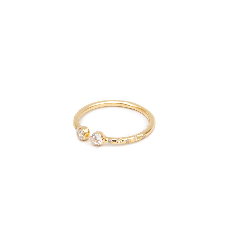Noma cubic zirconia gold eyelet ring