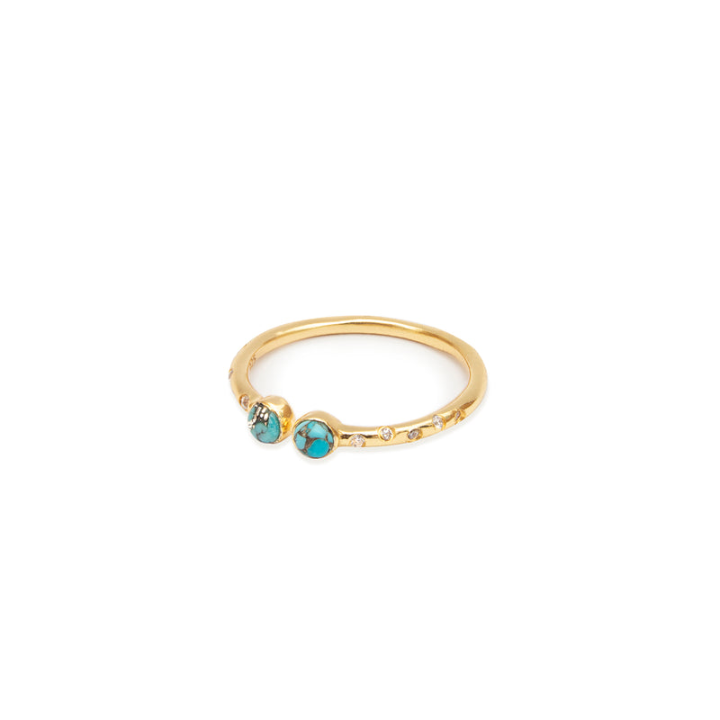 Noma cubic zirconia gold eyelet ring