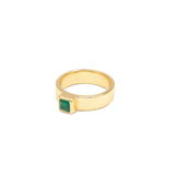 Niko rectangle semi-precious gold ring