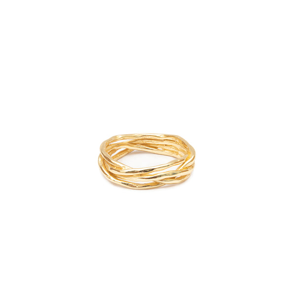 Aggie layered gold ring