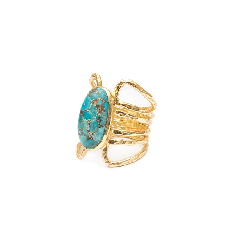 Zoya semi-precious gold ring