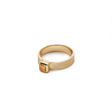 Niko rectangle semi-precious gold ring
