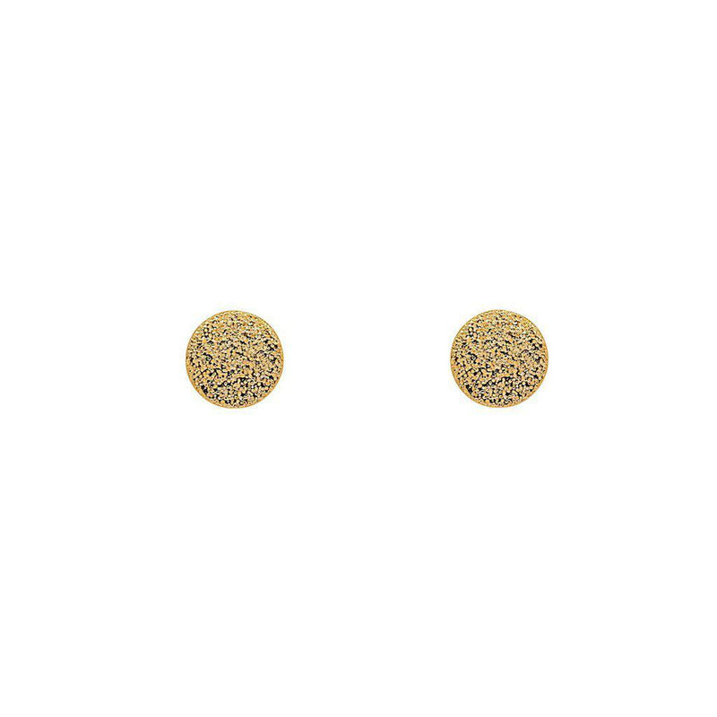 Nia gold round brushed studs