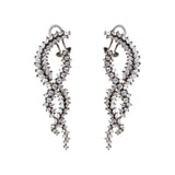 Nisha gunmetal crystal twist drop earrings