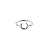 Oba crescent sterling silver ring