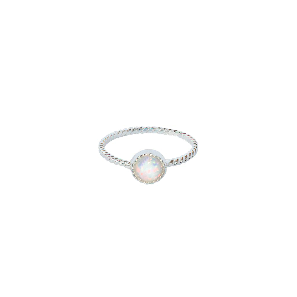 Delta opalite blue round ring | MEZI