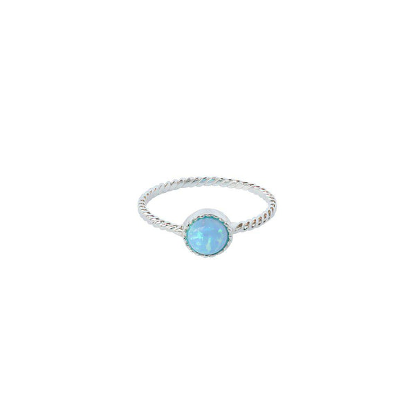 Delta opalite blue round ring