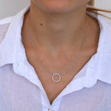 Paidi crystal sterling silver o pendant