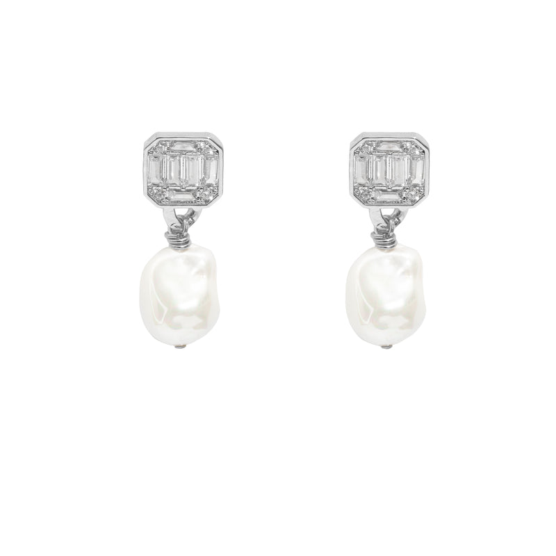 Kara pearl crystal earrings