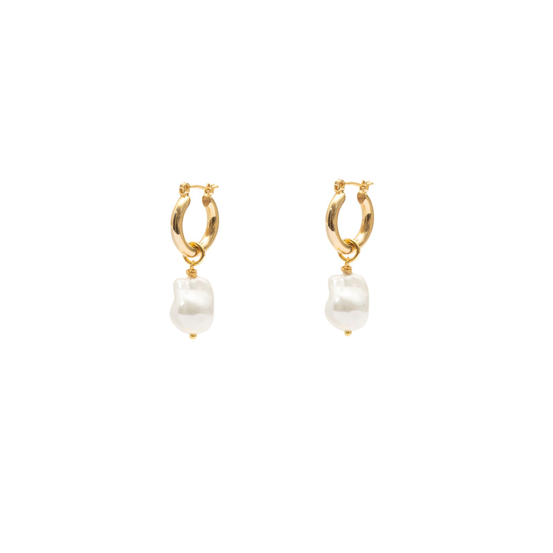 Beca pearl hoop earrings