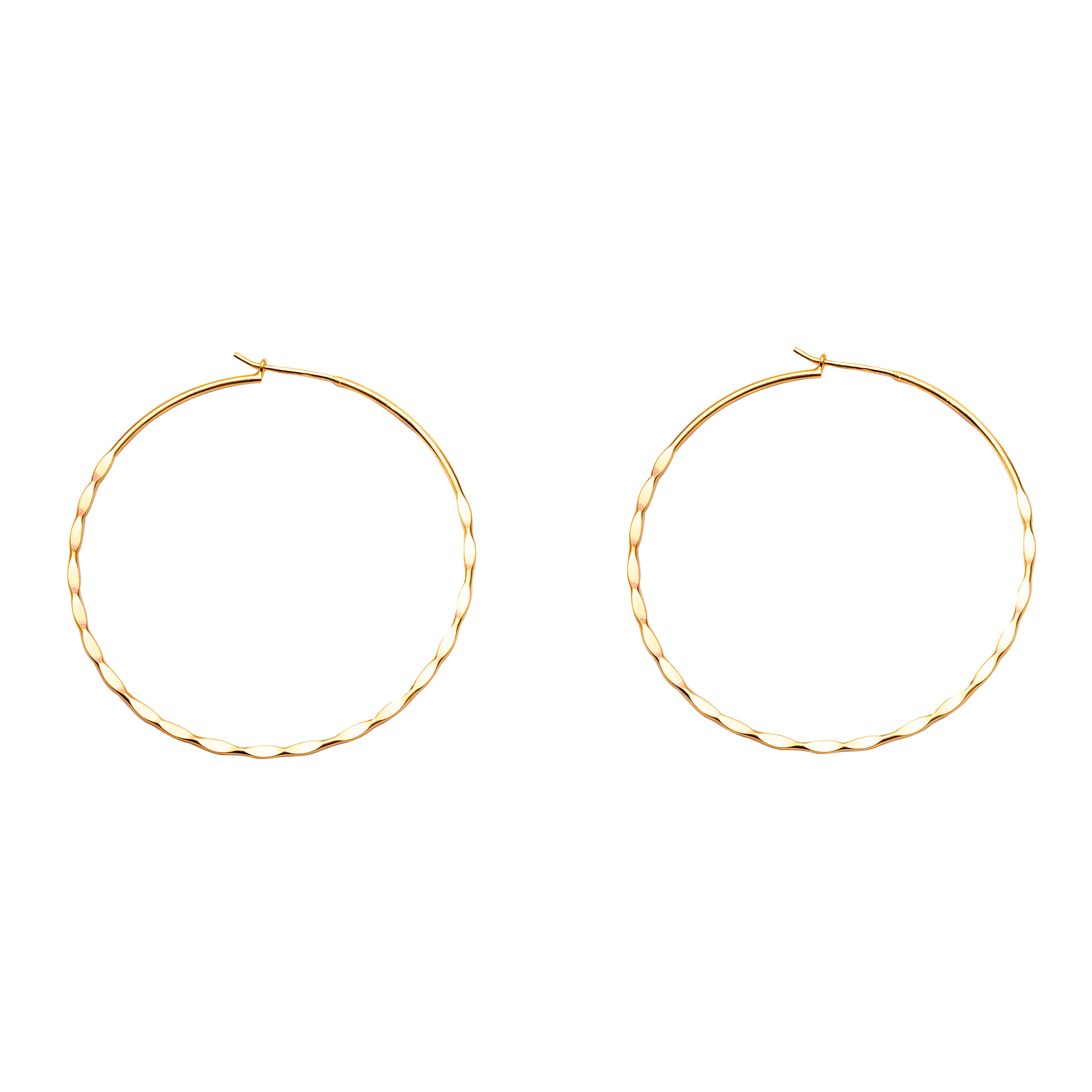 Pippa sterling silver 1 micron gold plated hoops | MEZI