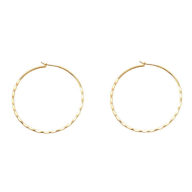 Pippa sterling silver 1 micron gold plated hoops