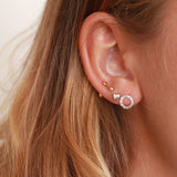 Plain heart sterling silver studs