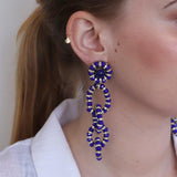 Punau blue and antique gold maxi earrings