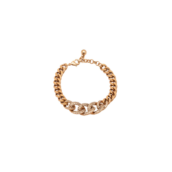 Mahir bronze crystal link chain bracelet